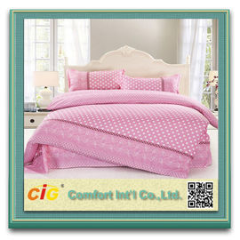 Gedrukte van de Stoffenpeached van Bedsheet van de Perzikhuid van het Beddegoedbladen Rood/Blauwe de Polyesterstof/Roze