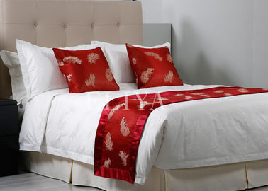 Luxe 100% van het Katoenen Bed Linens Jacquard het Witte Hotel voor de vijfsterrenreeks van het Hotelbeddegoed